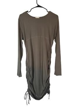 Riley & James Gray Long Sleeve Bodycon Ruched Tied Sides Dress Women Sz M